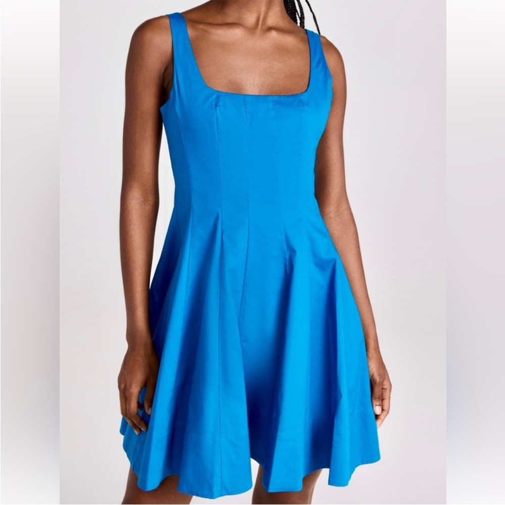 Staud Wells Mini Dress Island Blue